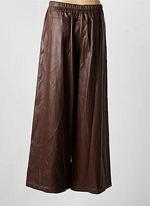 Pantalon large fermeture zippée sous rabat avec crochet taille normale marron URBANCODE femme