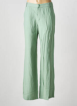 Pantalon large tissage crêpe taille normale vert LAUREN VIDAL femme