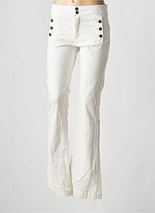 Jeans bootcut taille haute taille haute blanc LAUREN VIDAL femme