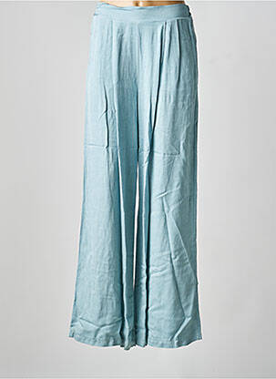 Pantalon large tissage crêpe taille haute vert LAUREN VIDAL femme