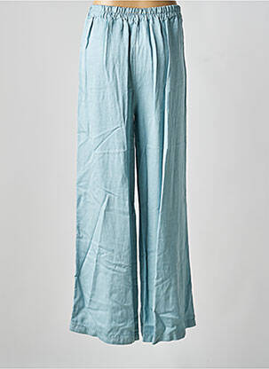 Pantalon large tissage crêpe taille haute vert LAUREN VIDAL femme
