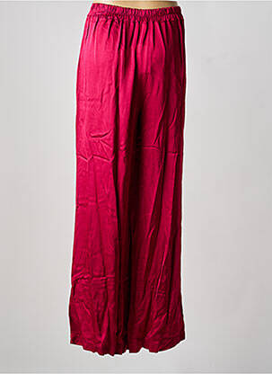Pantalon large coupe fluide taille haute rouge LAUREN VIDAL femme