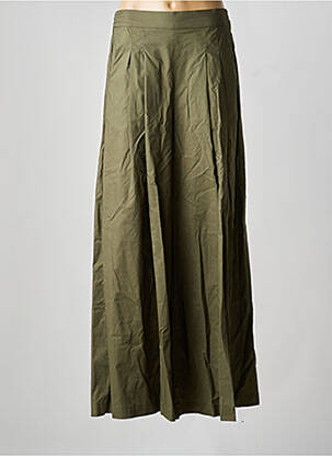 Pantalon large tissage popeline taille normale vert LAUREN VIDAL femme