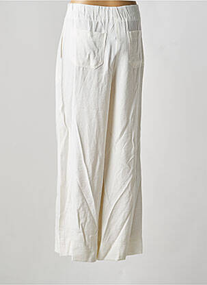 Pantalon large fermeture zippée sous rabat boutonné taille haute beige LAUREN VIDAL femme