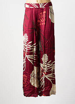 Pantalon large coupe fluide taille normale rouge LAUREN VIDAL femme