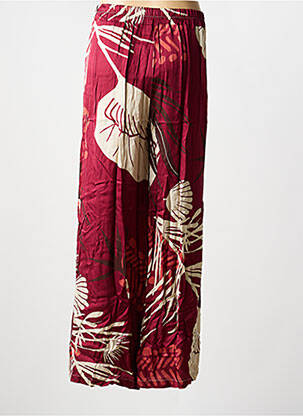 Pantalon large coupe fluide taille normale rouge LAUREN VIDAL femme