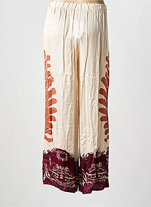 Pantalon large coupe fluide beige LAUREN VIDAL femme