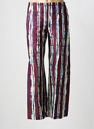 Pantalon 7/8 tissage popeline taille normale violet LAUREN VIDAL femme