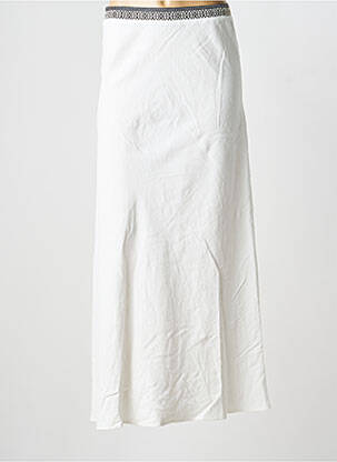 Jupe longue fermeture zippée au dos blanc LAUREN VIDAL femme