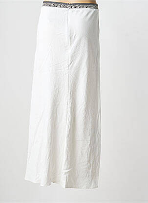 Jupe longue fermeture zippée au dos blanc LAUREN VIDAL femme