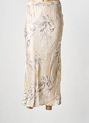 Jupe longue coupe fluide beige LAUREN VIDAL femme