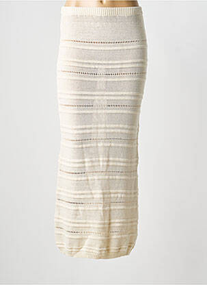 Jupe longue coupe droite beige LAUREN VIDAL femme