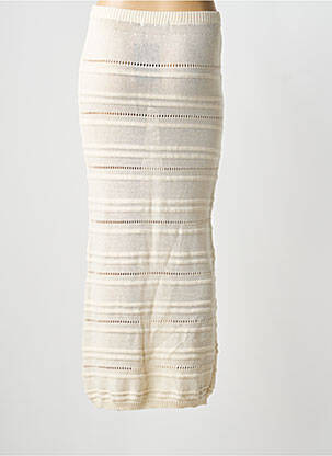 Jupe longue coupe droite beige LAUREN VIDAL femme