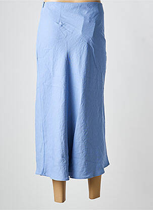Jupe longue fermeture zip latéral bleu LAUREN VIDAL femme