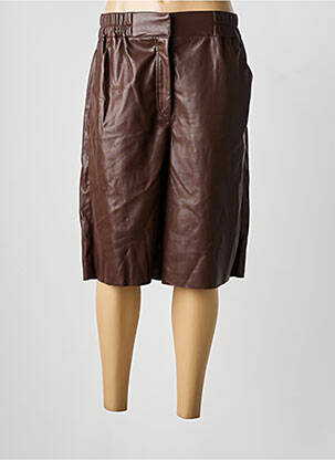 Bermuda taille à pinces taille haute marron URBANCODE femme