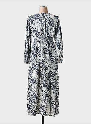 Robe mi-longue coupe fluide manches longues gris IN APRIL 1986 femme