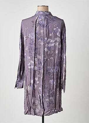 Robe mi-longue coupe fluide manches longues bleu LAST QUEEN femme