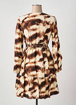 Robe courte coupe évasée manches longues marron IN APRIL 1986 femme
