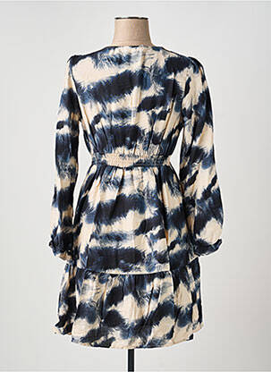 Robe courte coupe évasée manches longues bleu IN APRIL 1986 femme