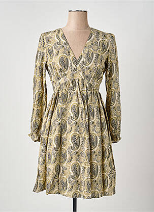 Robe courte coupe évasée manches longues vert IN APRIL 1986 femme
