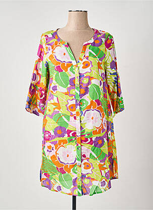 Robe courte manches 3/4 manches 3/4 vert BARANDI femme