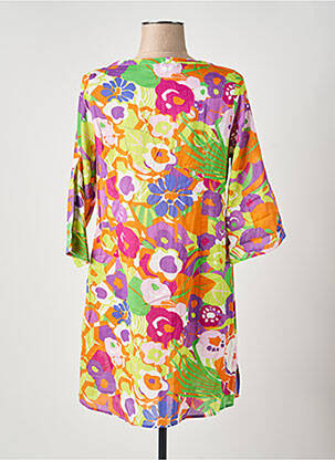 Robe courte manches 3/4 manches 3/4 vert BARANDI femme