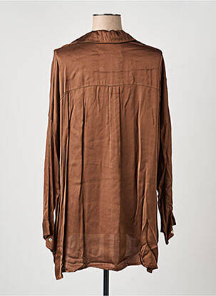 Chemisier coupe droite manches longues marron SENES femme