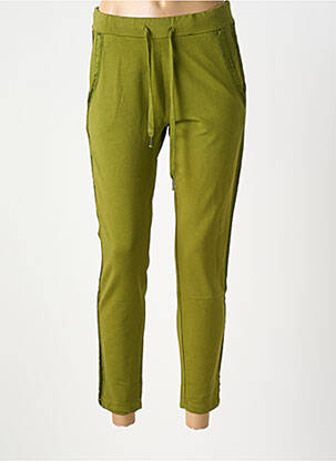 Pantalon 7/8 taille élastique vert VANILLA femme