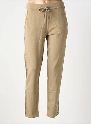 Pantalon 7/8 taille élastique marron VANILLA femme