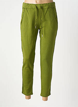 Pantalon 7/8 taille élastique vert PASSION femme