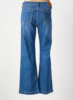 Jean coupe flare fermeture zippée sous rabat boutonné bleu PLACE DU JOUR femme