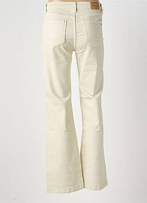 Jean coupe flare fermeture zippée sous rabat boutonné beige PLACE DU JOUR femme