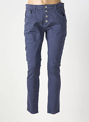 Pantalon slim poches bleu PLACE DU JOUR femme
