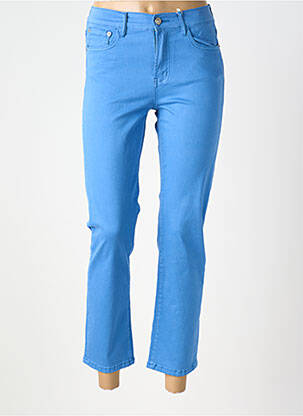 Pantalon 7/8 fermeture zippée sous rabat boutonné bleu ZAC & ZOE femme