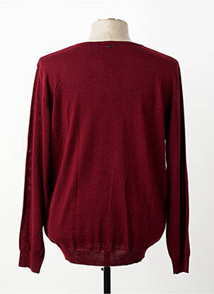 Pull col v manches longues rouge DELAHAYE homme
