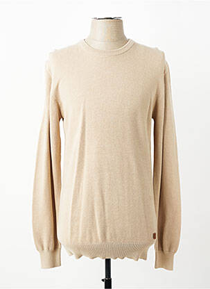 Pull stretch manches longues beige REVER MILE homme
