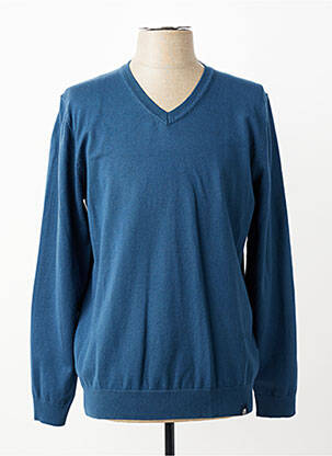 Pull stretch manches longues bleu REVER MILE homme