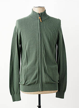 Gilet manches longues maille fine vert REVER MILE homme