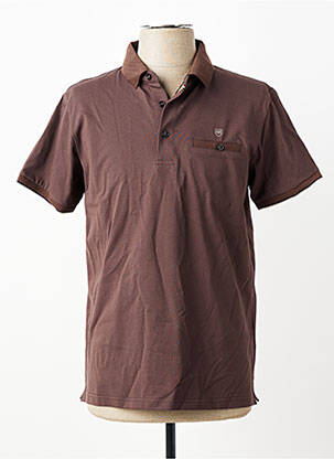 Polo stretch manches courtes marron REVER MILE homme