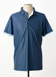 Polo tissage jersey manches courtes bleu REVER MILE homme