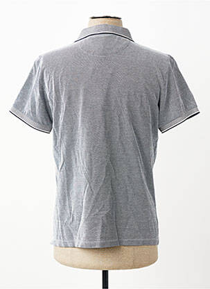 Polo tissage chiné manches courtes bleu REVER MILE homme