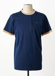 T-shirt coupe cintrée manches courtes bleu REVER MILE homme