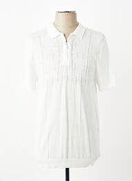 Pull stretch manches courtes blanc REVER MILE femme