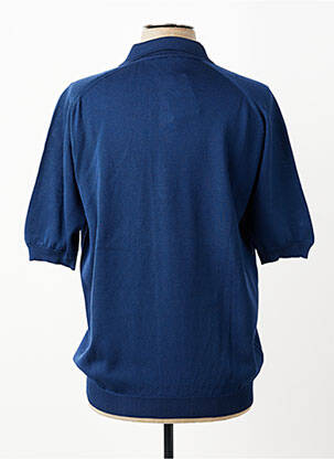 Pull col polo manches courtes bleu SILAN homme