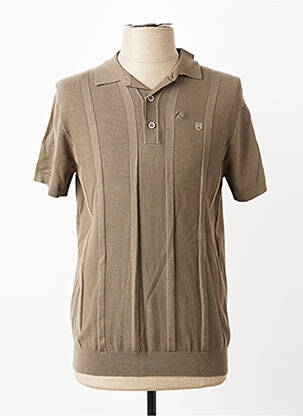 Pull stretch manches courtes marron REVER MILE homme