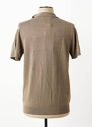 Pull stretch manches courtes marron REVER MILE homme