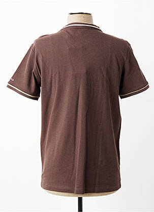 T-shirt broderie manches courtes marron REVER MILE homme