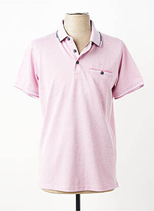 Polo tissage chiné manches courtes rose REVER MILE homme