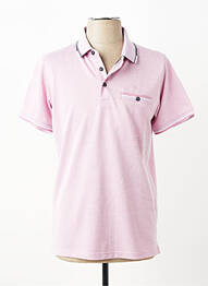 Polo coupe cintrée manches courtes rose REVER MILE homme
