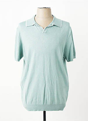 Pull col polo manches courtes vert REVER MILE homme